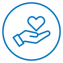 Heart in hand icon
