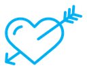Heart with arrow icon