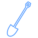 Hex Handle Shovel Color Outline icon