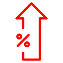 High and Low Percent arrow icon