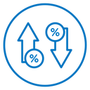 High and Low Percent arrow icon