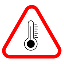 High temperature warning sign icon