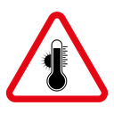 High temperature warning sign icon