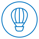Hot air balloon icon