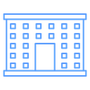 Hotel Building Facade Color Outline icon
