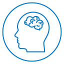 Human head with the brain icon