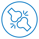 Human knee bone joint icon