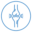 Human knee bone joint icon