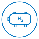 Hydrogen gas tank icon