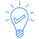 Idea Checkmark Bulb icon