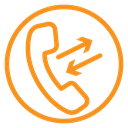 Incoming outgoing calls icon
