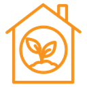 Indoor plant inside house icon