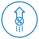 Interest Rate Rise Color Outline icon