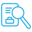 Job Analysis Document Magnifier Color Outline icon