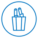Kitchen knife block icon