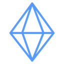 Kite Cut Diamond Color Outline icon