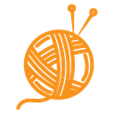 Knit yarn with needle icon