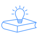 Knowledge Lightbulb Book Color Outline icon