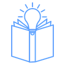 Knowledge Lightbulb Book Color Outline icon
