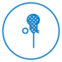 Lacrosse stick ball icon