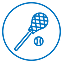 Lacrosse stick ball icon