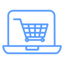 Laptop Shopping Cart Color Outline icon