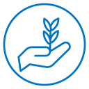 Leaf in hand icon