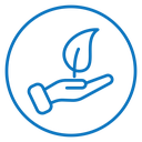 Leaf in hand icon