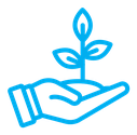 Leaf in hand icon