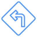 Left Turn Road Sign icon