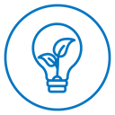 Lightbulb with leaf icon