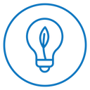 Lightbulb with leaf icon