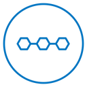 Linear molecular structure icon
