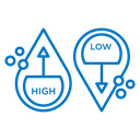 Low and high cholesterol icon