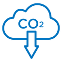 Low carbon dioxide icon