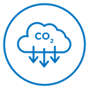 Low carbon dioxide icon