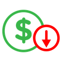 Lower Cost Dollar Arrow Color Outline icon