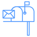 Mailbox Flag Up Color Outline icon