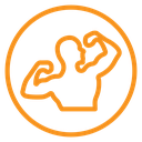 Man have strong muscles icon