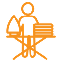 Man iron clothes icon