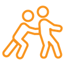 Man pushing another person icon