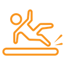 Man slide on slope icon