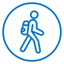 Man with backpack icon