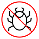 Mite in the prohibition sign icon