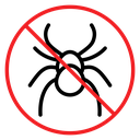 Mite in the prohibition sign icon