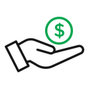 Money in hand icon