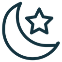 Moon and star icon