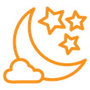 Moon and stars icon
