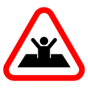 Mud warning sign icon