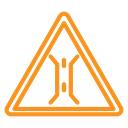 Narrow bridge ahead icon